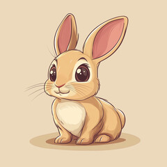 Fototapeta premium Cute rabbit cartoon vector illustration