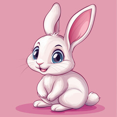 Fototapeta premium Cute rabbit cartoon vector illustration