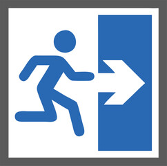 Emergency fire exit sign. running man icon to door. Exit emergency arrow sign vector image. Fire evacuation sign. warning sign plate logo stock images illustration.