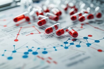 Colorful Capsules on Scientific Documents and Research Data Background