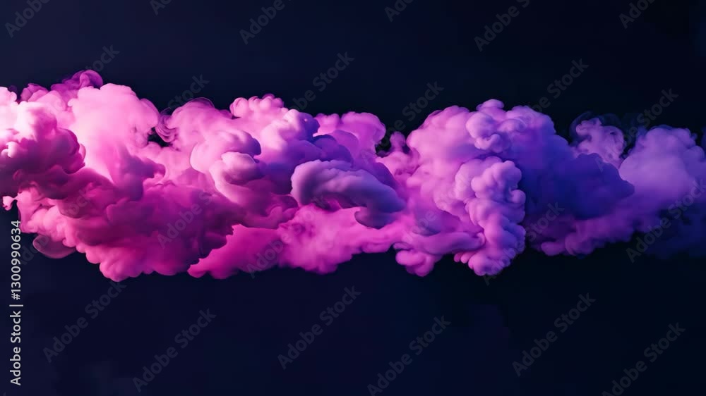 Poster mesmerizing magenta and pink ink smoke in dark background creating dreamy pastel cloudlike swirls pe