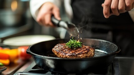 Sizzling Steak: A Culinary Masterpiece in Cast Iron