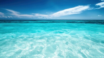 Fototapeta premium Serene azure waves at tropical beach nature photography calm ocean environment peaceful viewpoint