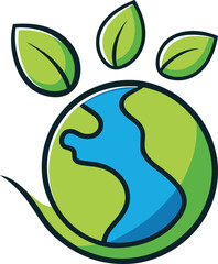 Eco-Friendly Earth Logo with Leaves