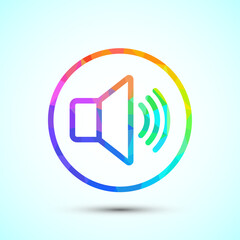 Volume icon design illustration, Sound icon for apps and websites, low poly style