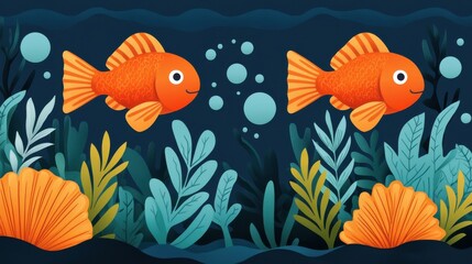 Fototapeta premium Vibrant Underwater World of Colorful Fish and Marine Life