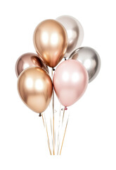 Celebration theme with shiny balloons in soft colors perfect for parties, events, or festive gatherings, cut out