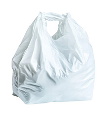 Plastic bag for waste disposal during spring cleaning at home in a bright and organized living space with sunlight coming through the window, cut out