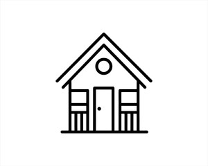 Home icon outline vector template. House line icon symbol. Thin line house logo icon.