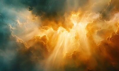 Fototapeta premium sun rays break through the clouds.