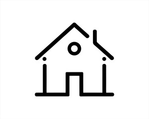 Home icon outline vector template. House line icon symbol. Thin line house logo icon.
