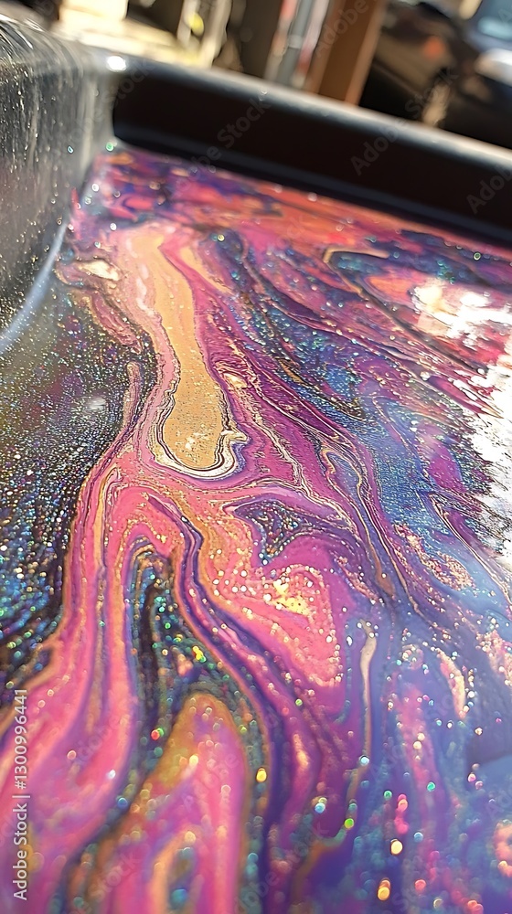 Poster fluid abstract texture art with blended vivid color, swirl pattern