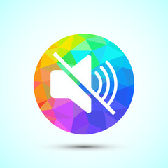 Volume icon design illustration, Sound icon for apps and websites, low poly style