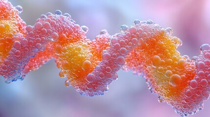 Colorful DNA molecule, abstract representation, scientific background, educational use