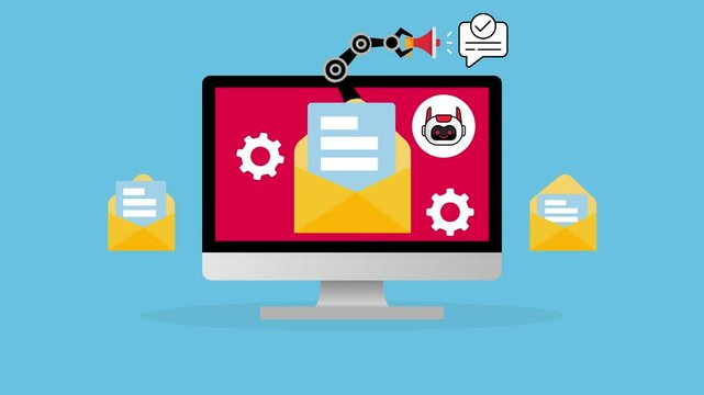 AI-Powered Email Marketing Automation &ndash; Revolutionizing Customer Engagement with Smart Targeting and Personalized Campaigns, 4K Animation