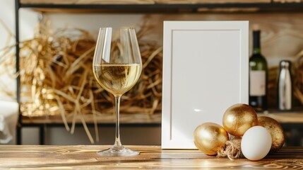 Easter celebration mockup for bar or restaurant menu design. Copy space. Free space for text