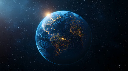 Obraz premium Earth’s Night View from Space