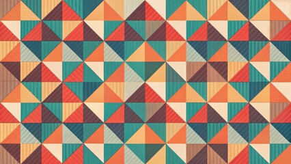 Geometric patterns in retro colors on a minimalist background