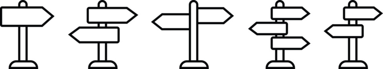  Signpost icon, direction icon isolated, road signs  direction icon