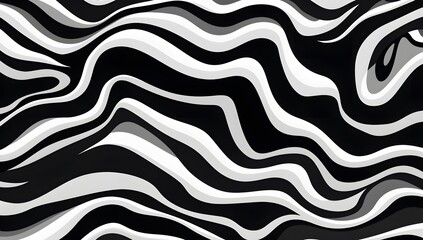 Fototapeta premium Black and white abstract background. black and white abstract wavy design like Zebra lines