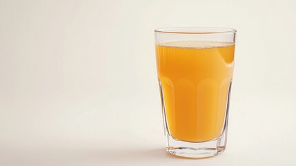 Glass of orange juice on white background