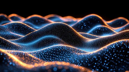 Obraz premium Glowing Waves Abstract Background