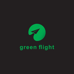 Creative green flight paper logo design