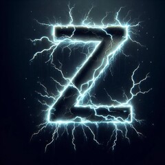 Fototapeta premium Lettre Z éclair et foudre
