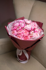 Beautiful Pink ranunculus Bouquet close up