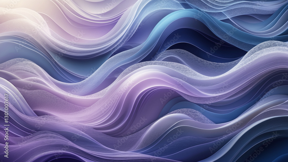 Poster soft flowing waves in pastel colors creating a dreamy and ethereal background for artistic designs