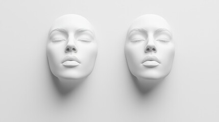 Contouring chaos beauty and skin make-up techniques studio photography minimalist artistic concepts