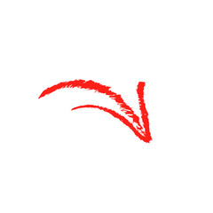 Hand-drawn red grunge arrow