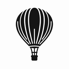 Fototapeta premium very simple flat and single minimalist Hot Air Balloon Silhouette in black on a white background