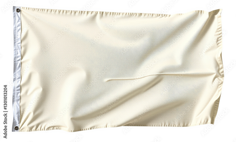Poster blank, cream colored flag mockup, perfect for design projects and presentations. fabric appears smoo