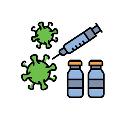 Vaccination color line icon.