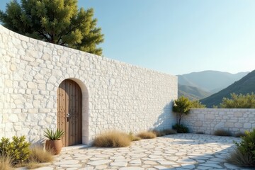 Light gray stucco, whitewashed brick Rural setting, abstract background , paint, vintage