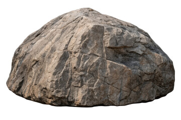 Large gray boulder isolated with transparent background