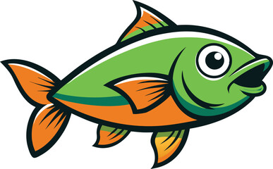 Vibrant Cartoon Fish Graphic Design