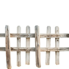 Obraz premium Rustic Wooden Fence On transparent background