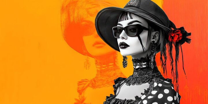 ambivalent fashionista in modern abstract style