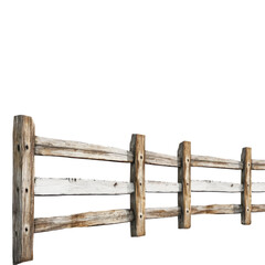 Obraz premium Rustic Wooden Fence On transparent background