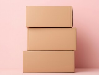 Obraz premium Small stack of pristine boxes with soft shadows, clean and minimal shipping look