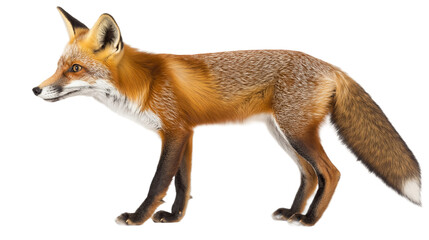 Obraz premium red fox isolated on white background , transparent png 