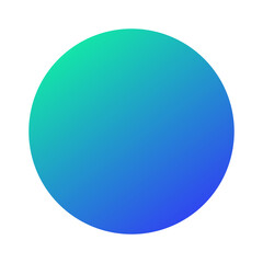 Transparent blue gradient round circle design element