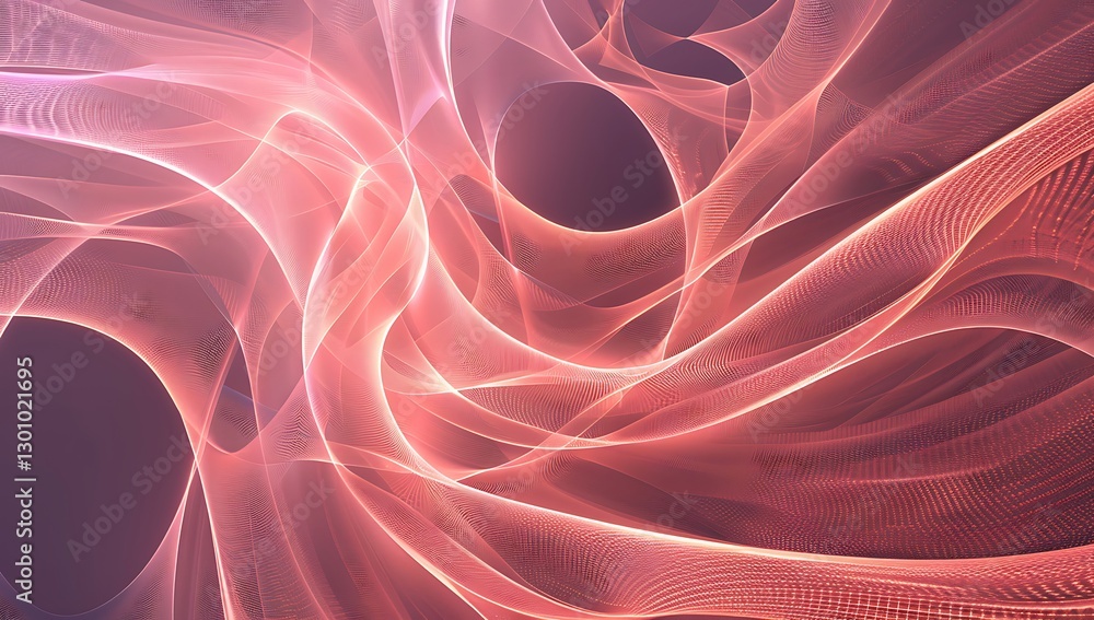 Poster abstract flowing light: delicate, ethereal strands of glowing light dance and swirl, creating a mesm