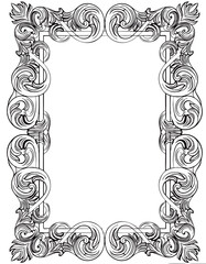 Vintage ornamental swirling frame illustration
