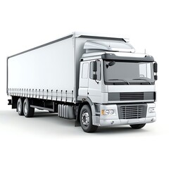   Shipping and Logistics: A modern, articulated truck is ready to transport goods and cargo