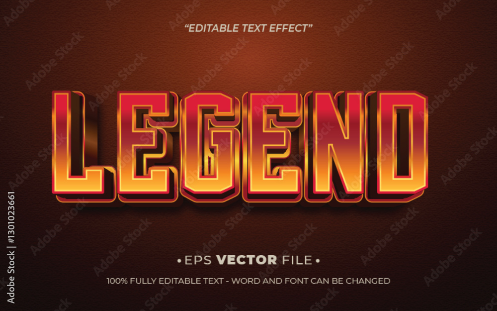 Poster legend editable text effect vector template with 3d style