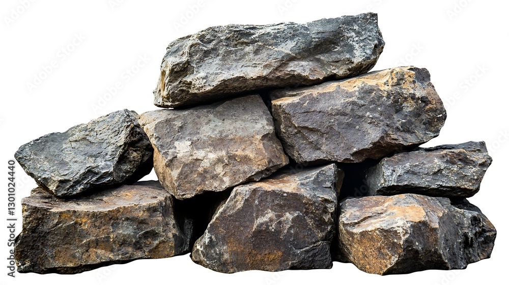 Aufkleber pile of stones: a textured collection of various sizes and shapes, creating a sense of rustic charm 