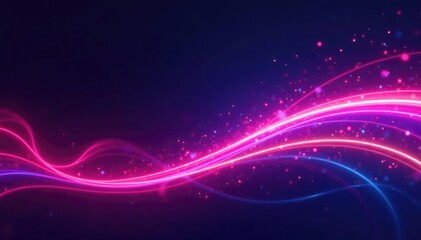 Naklejka premium Swirling neon lights dance across a dark background,, dark background